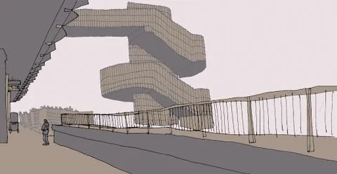 Concrete staircase Ilustración de archivo