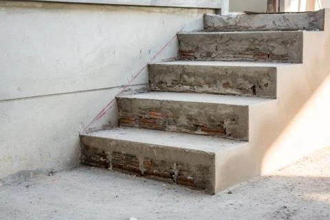 Concrete staircase under construction 스톡 사진