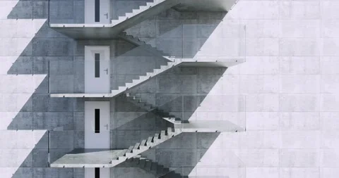 Concrete Stairs 動画素材 195083242
