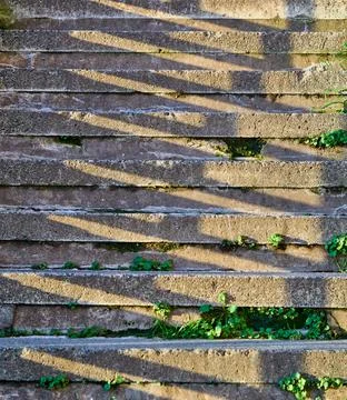 Concrete steps with angled shadows Stock Photos
