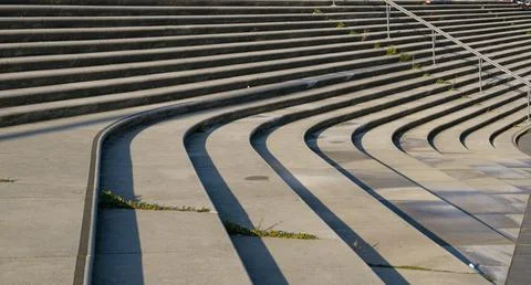 Concrete steps forming a curved pattern in Hamburg Germany Stock Photos
