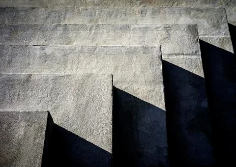 Concrete steps with harsh shadows Stock Photos