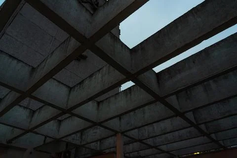 A concrete structure in the form of intersections. Soviet architecture. Panel Stock Photos