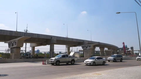 Concrete Structure Outdoor. Bridge Construction Stock Footage 262142904