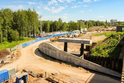 Concrete structures at a construction site. Photos