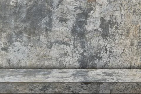 Concrete table perspective studio background. Empty countertop backdrop for b Stock Photos