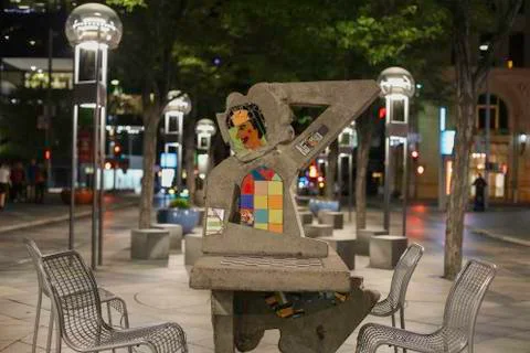 Concrete table Foto stock