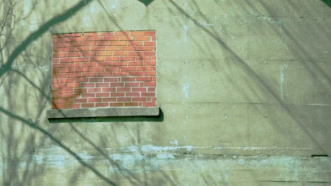 Concrete Tank with Bricks in window Stock Footage 75055820