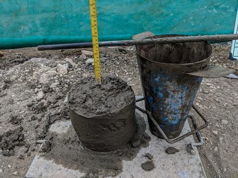 Concrete test ( slump test) Stock Photos