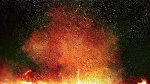 Concrete Texture And Flames Vídeo Stock 96026311