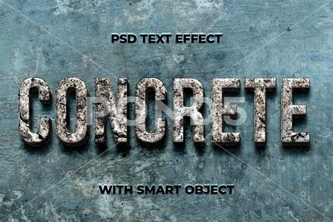 CONCRETE texture TEXT EFFECT Modello PSD