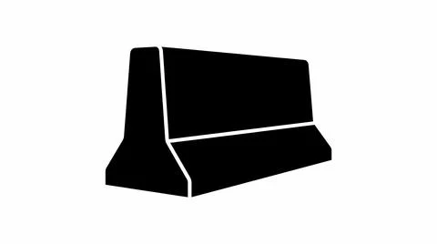 Concrete Traffic Barrier Icon Stock Illustration