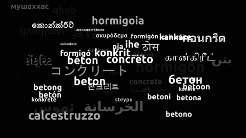 Concrete Translated in 59 Worldwide Languages Endless Looping 3d Zooming Word Video stock 145210341