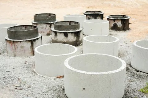 Concrete tubes Stock Photos