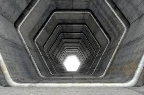 Concrete Tunnel Backdrop Stage Illustration
