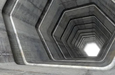 Concrete Tunnel Backdrop Stage Illustration