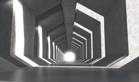 Concrete Tunnel Backdrop Stage Illustration