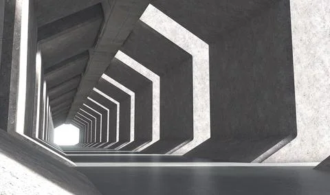 Concrete Tunnel Backdrop Stage Illustration