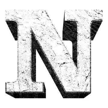 Concrete vector font.Uppercase letter. Stock Illustration
