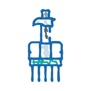 Concrete vibrator tool for industry construction site Stock Illustration