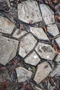 Concrete Walkway Pattern On The Ground Stock Photos