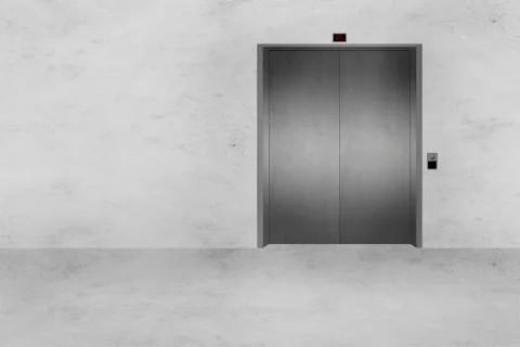 Concrete wall and elevator door Ilustración de archivo