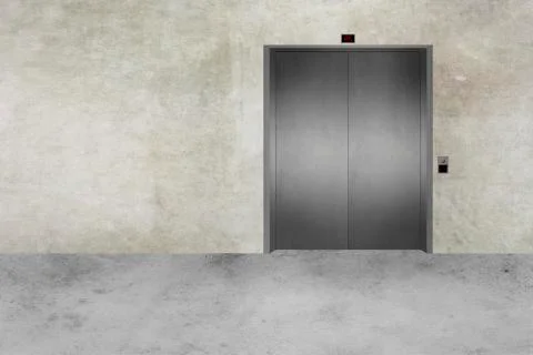Concrete wall and elevator door Stock Illustration