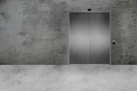 Concrete wall and elevator door Stock Illustration