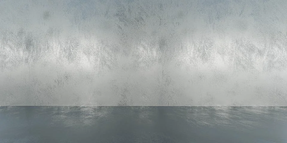 Concrete wall background 3d render illustration with reflections Stock Illustration