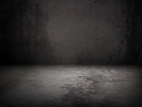 Concrete Wall Background Scene Dark Empty Room with Cement Floor with space f Stock Photos