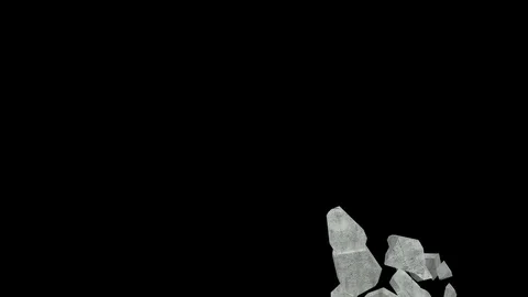 Concrete Wall Break Transition With Alpha Channel Stock Footage 81876902