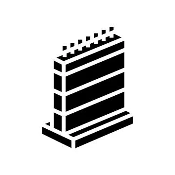 Concrete wall construction cement glyph icon vector illustration Stock Illustration