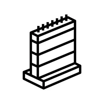 Concrete wall construction cement line icon vector illustration Stock Illustration