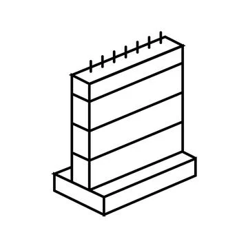 Concrete wall construction cement line icon vector illustration Stock Illustration