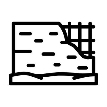 Concrete wall construction line icon vector illustration Stock Illustration