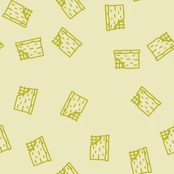Concrete wall construction line vector seamless pattern Stock Illustration