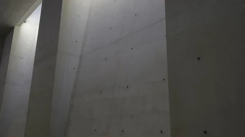 Concrete wall construction in minimalistic style architecture. Stock Footage 201858557