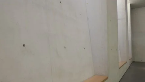 Concrete wall construction in minimalistic style architecture. Stock Footage 201858778