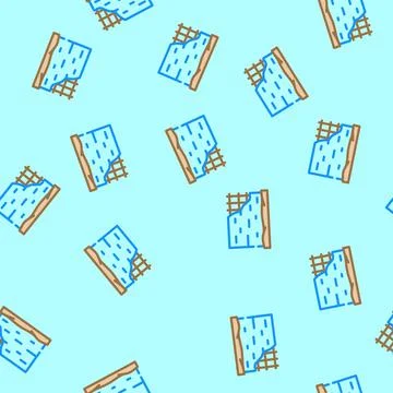 Concrete wall construction vector seamless pattern Stock Illustration