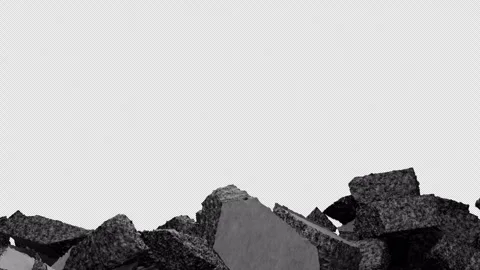 Concrete wall destruction animation on a transparent background Stock Footage 330119503