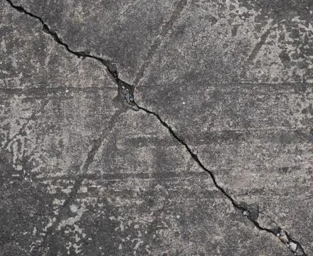 Concrete Wall With Diagonally Crack Surface Background Stock Photos