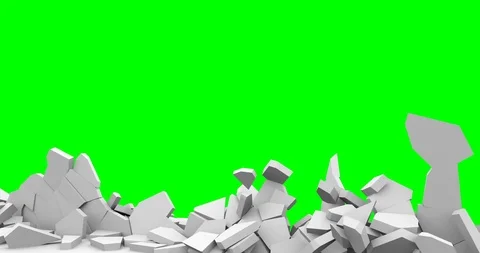 Concrete wall exploding chroma key footage Stock Footage 116899852