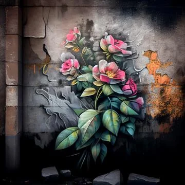 Concrete wall with graffiti surface abstract background. Ilustración de archivo