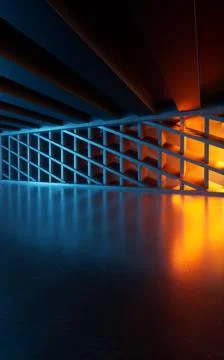 Concrete wall with grid shape, 3d rendering. Illustrazione stock