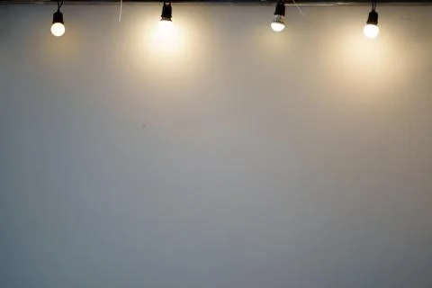 Concrete Wall With Lights. Selective focus with copy space Stock Photos