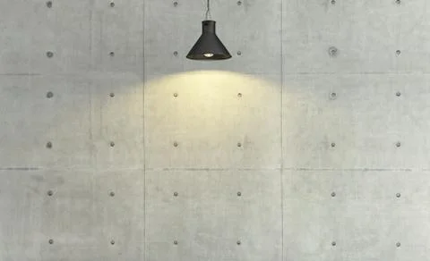 Concrete wall loft style decor with under light, background, template design Stock Illustration