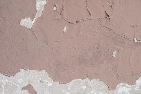 Concrete wall with old plaster chipped, texture background Stock Photos