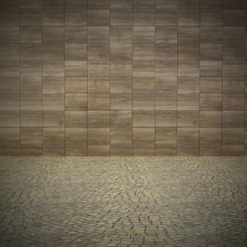 Concrete wall with pavement Stock Illustration