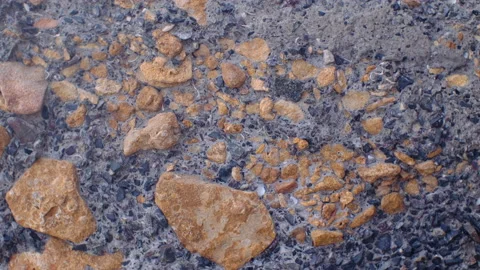 Concrete wall with yellow shell rock inside Stock Footage 169044472