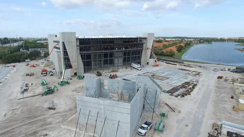 Concrete walls going up on Construction Site Stock Footage 88585985